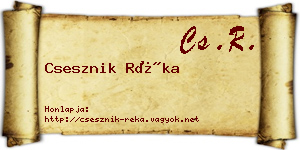 Csesznik Réka névjegykártya